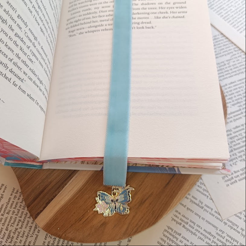 Butterfly velvet bookmark