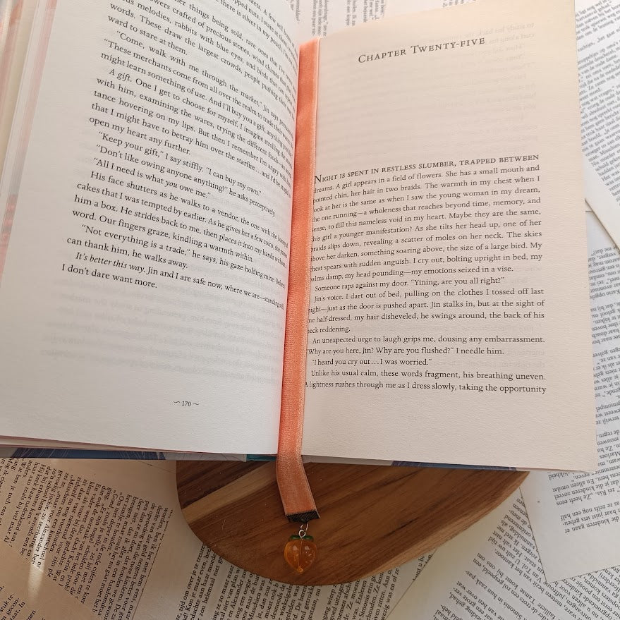 Orange peach velvet bookmark