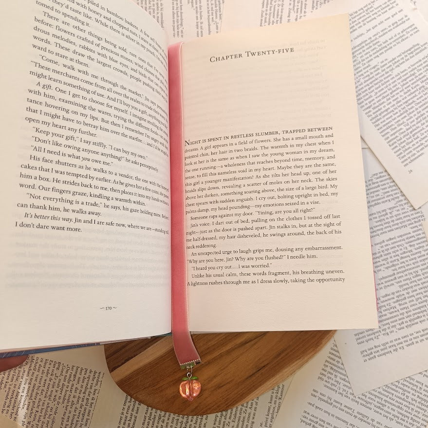 Pink peach velvet bookmark