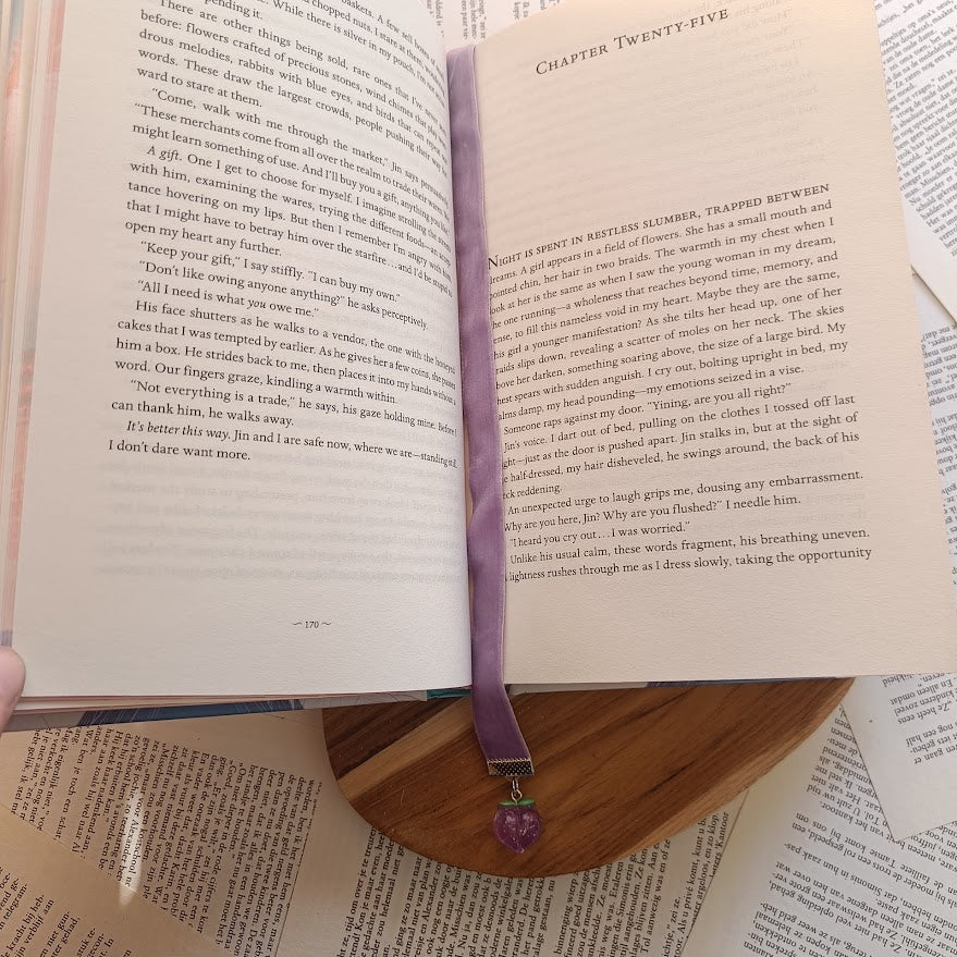 Purple peach velvet bookmark