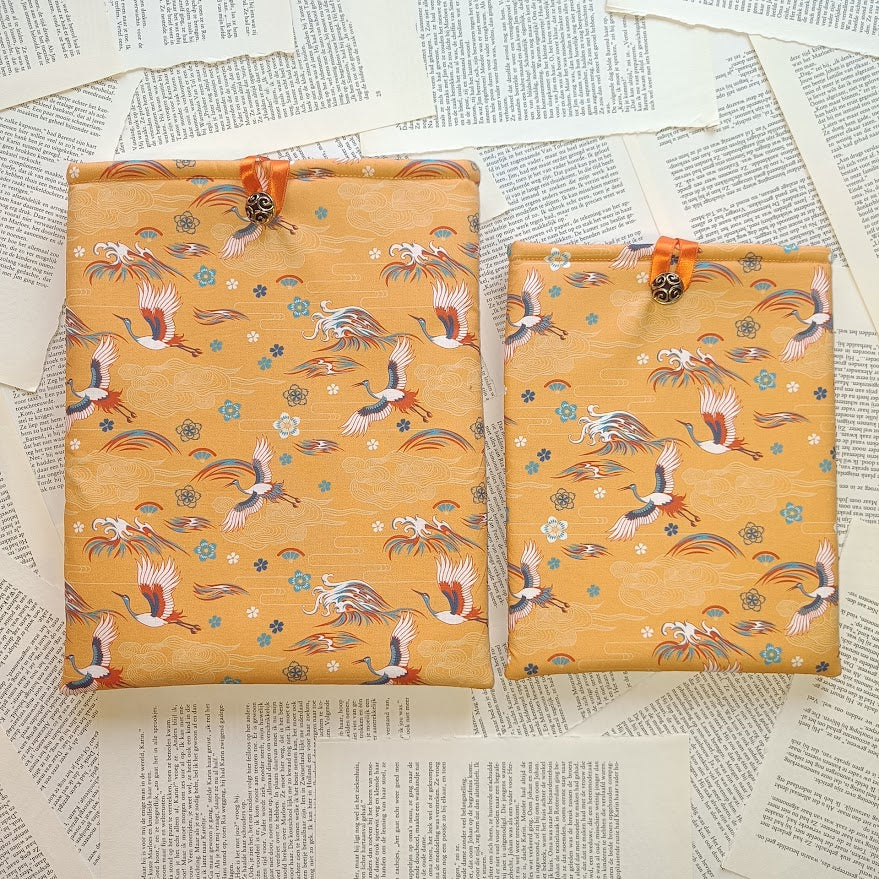 Orange Calming Heron Booksleeve