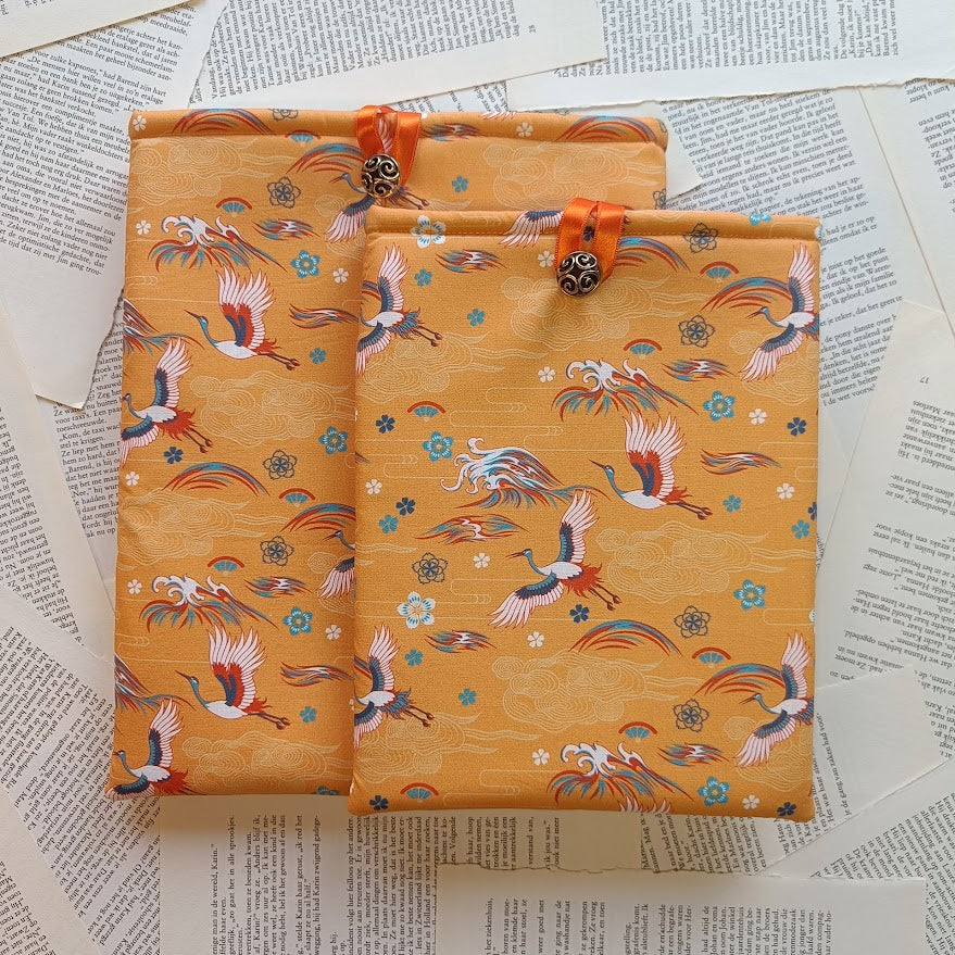 Orange Calming Heron Booksleeve