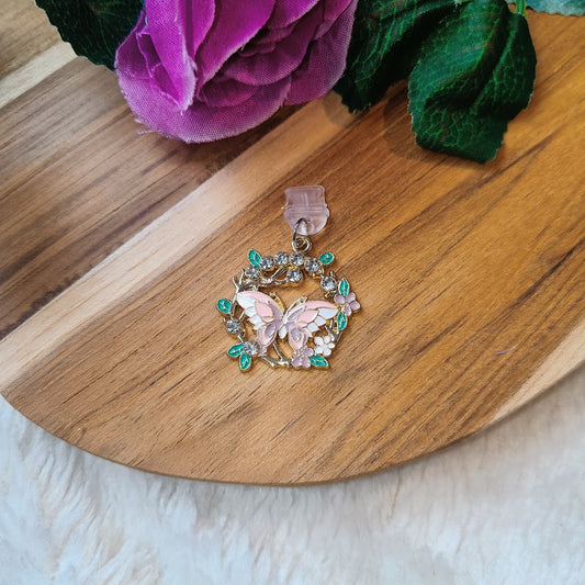 Pink butterfly dust plug