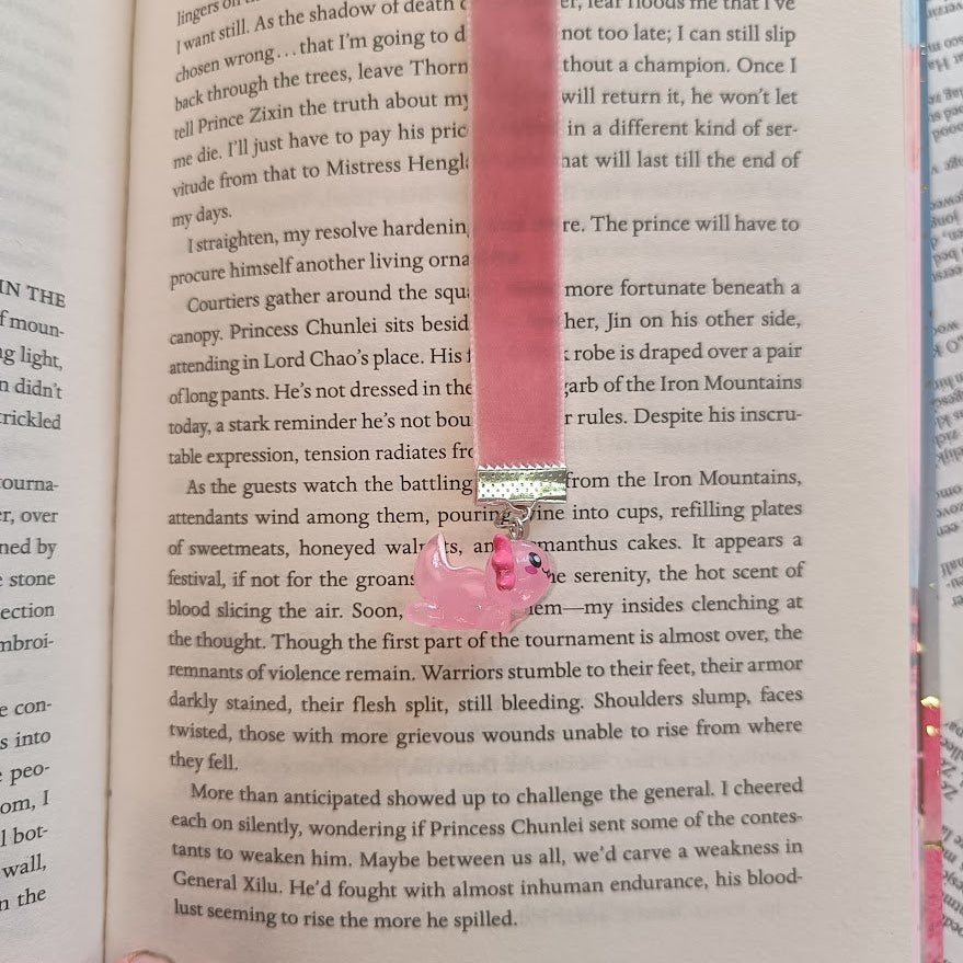 Axolotl velvet bookmark