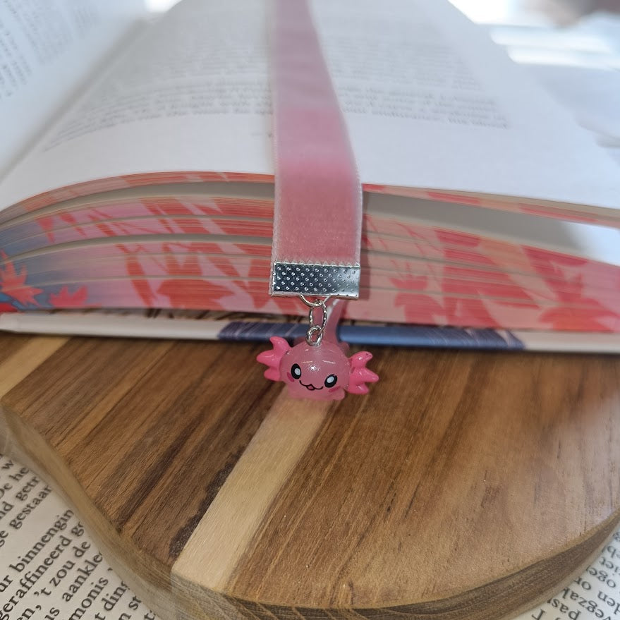Axolotl velvet bookmark
