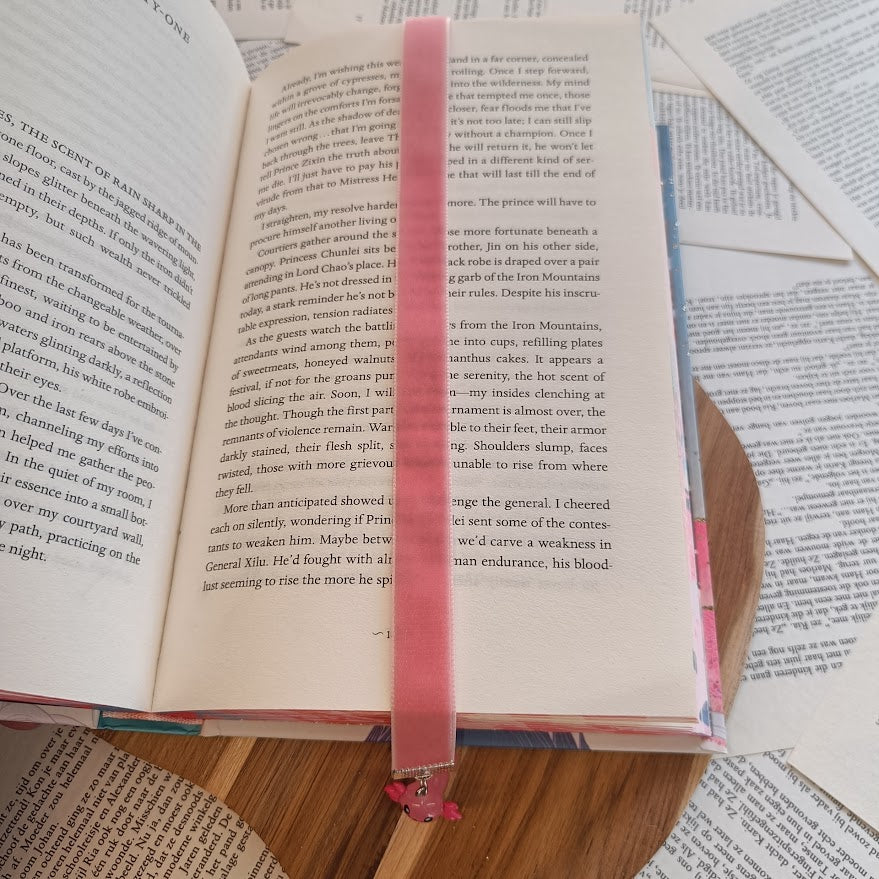 Axolotl velvet bookmark